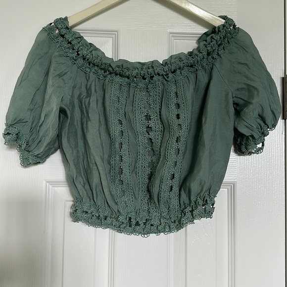 Elan - Lace Up Embroidered Top main image 0